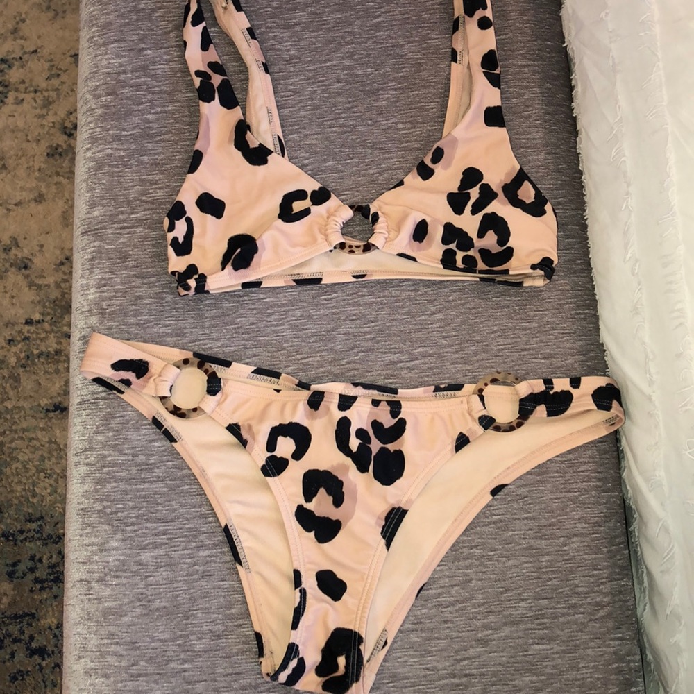 Topshop pink leopard bikini
